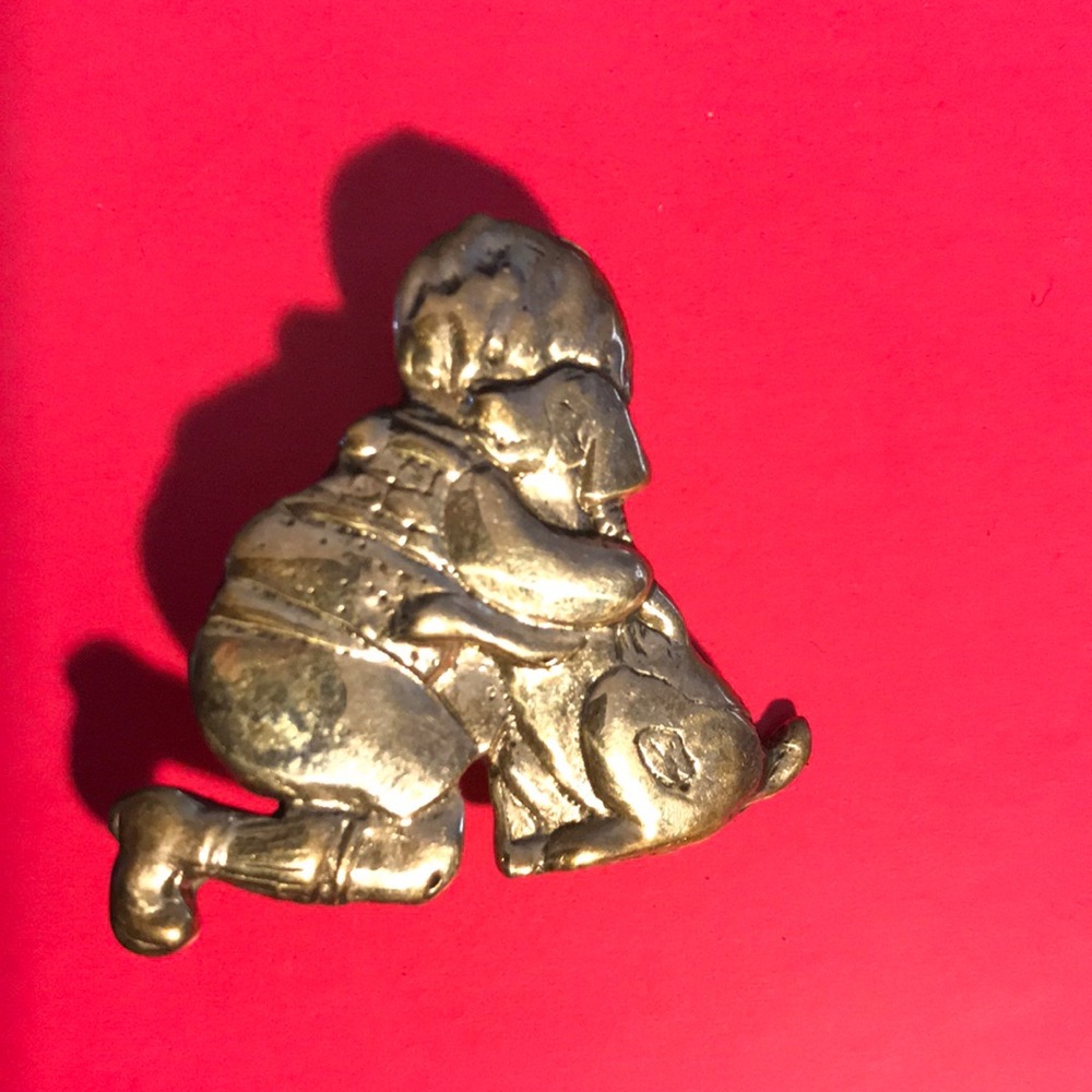 Mary Engelbreit Sterling Silver Boy With Dog Pin